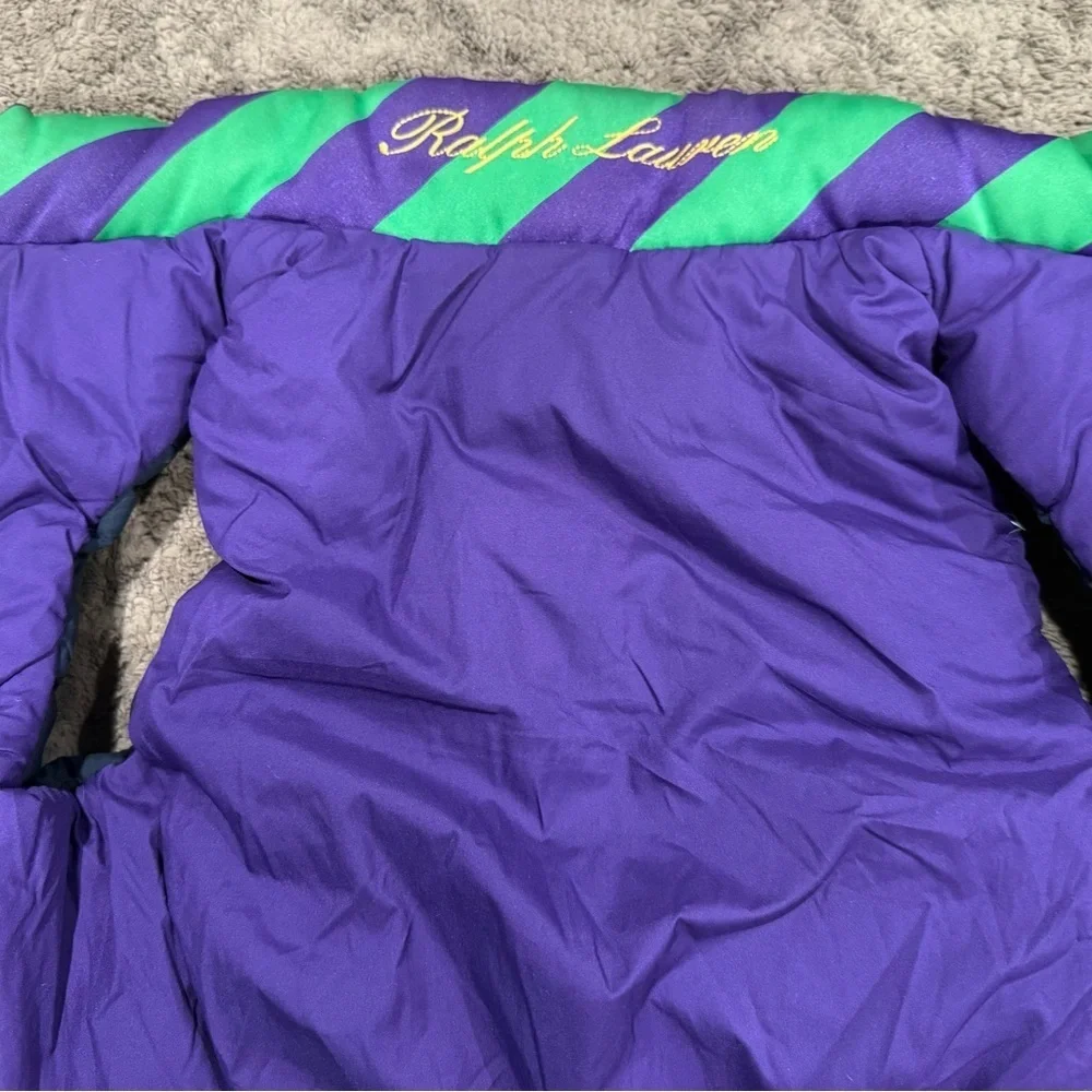 Ralph Lauren Purple and Green Puffer Jacket
